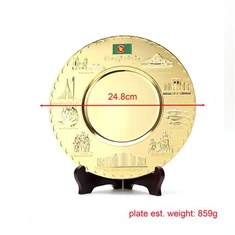 Metallinen 3D-kohokuvioitu logo metallinen matkamuistolautanen